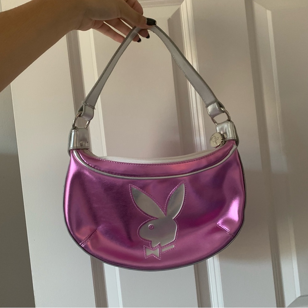 Vintage pink with white PLAYBOY mini hot pink purse